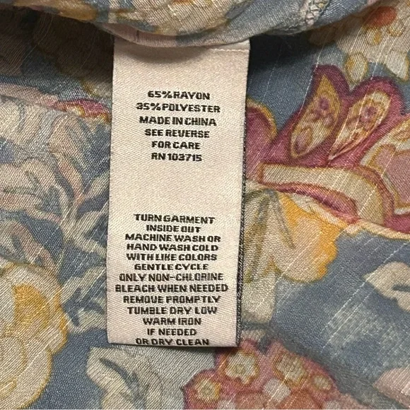 Nanette Lepore Floral Ruffle Sleeve Top With Cap Sleeves. Size 3X - Picture 6 of 9